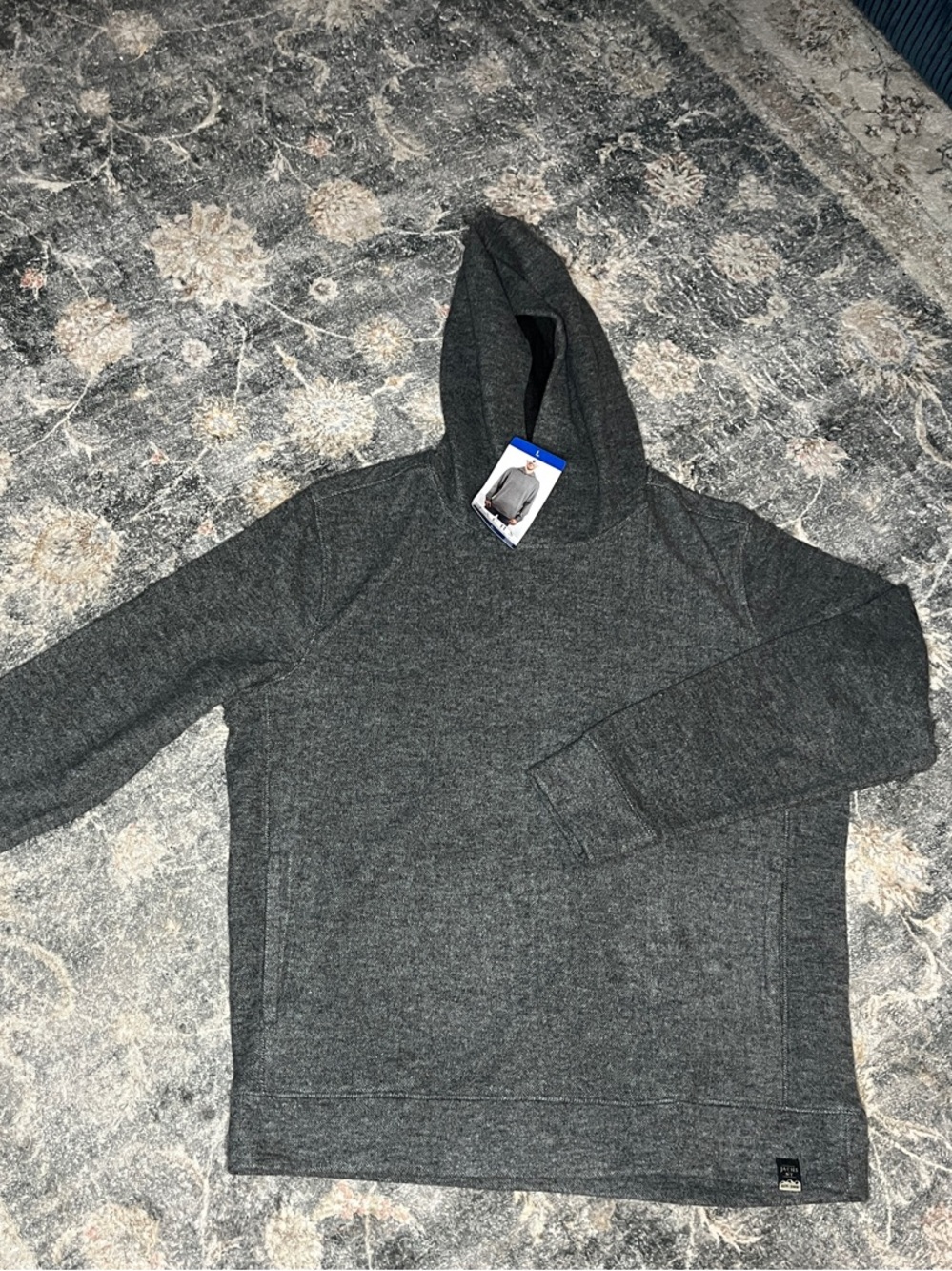 Jachs New York Gray Hooded Pullover with Tan Trim